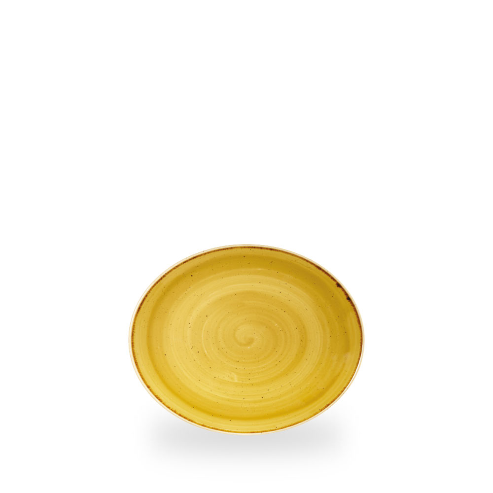 Churchill Stonecast Mustard Schale Coup Oval 19,7 cm