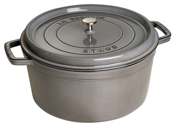 Cocotte, 34 cm, Graphit-Grau, rund, Gusseisen