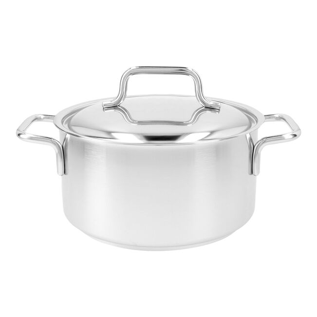 Bratentopf mit Deckel, 18 cm, rund, 18/10 Edelstahl