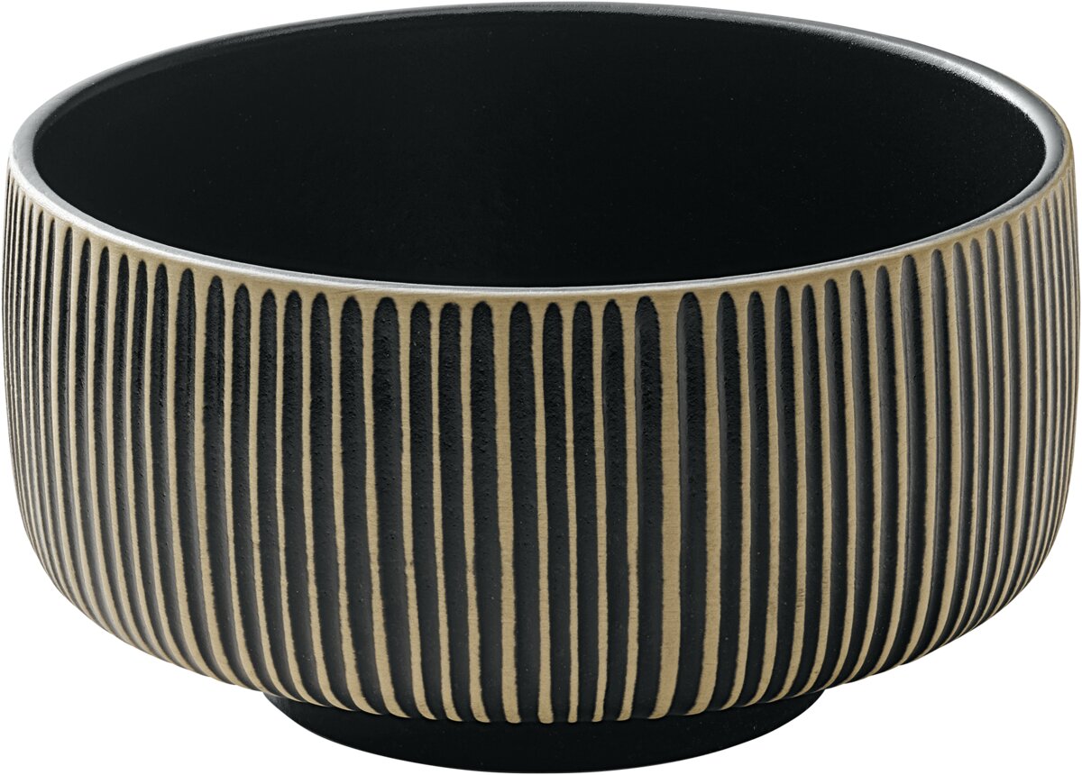 Nara Black&White - Schüssel rund Relief, schwarz-weiß, 15 cm, 0.88 ltr.