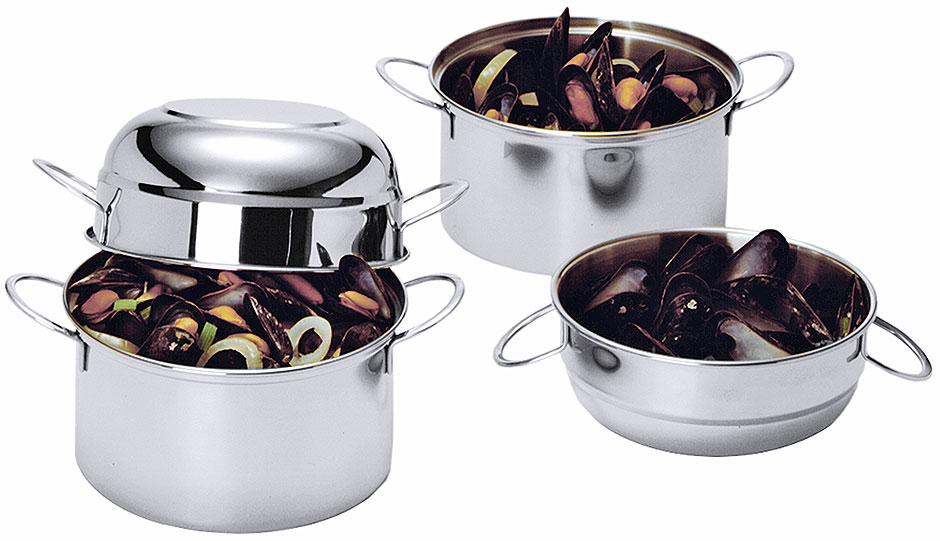 Muschel-Serviertopf,  Ø 18 cm, Edelstahl