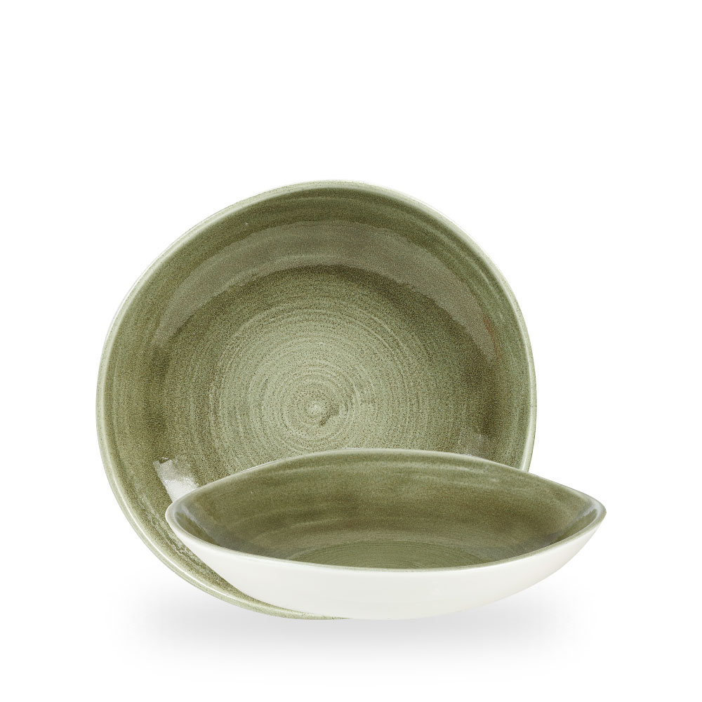 Churchill Stonecast Patina Burnished Green Teller Tief Coup 25,3 cm