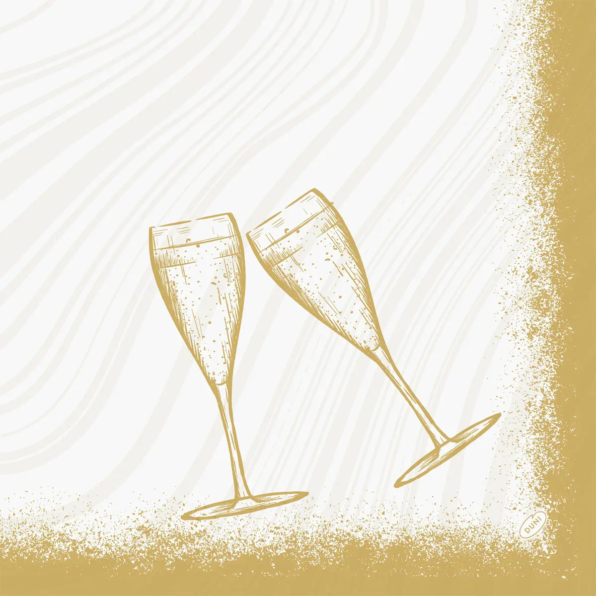 Bio Dunisoft Servietten - Sparkly cheers white, 40 x 40 cm, 1/4 Falz