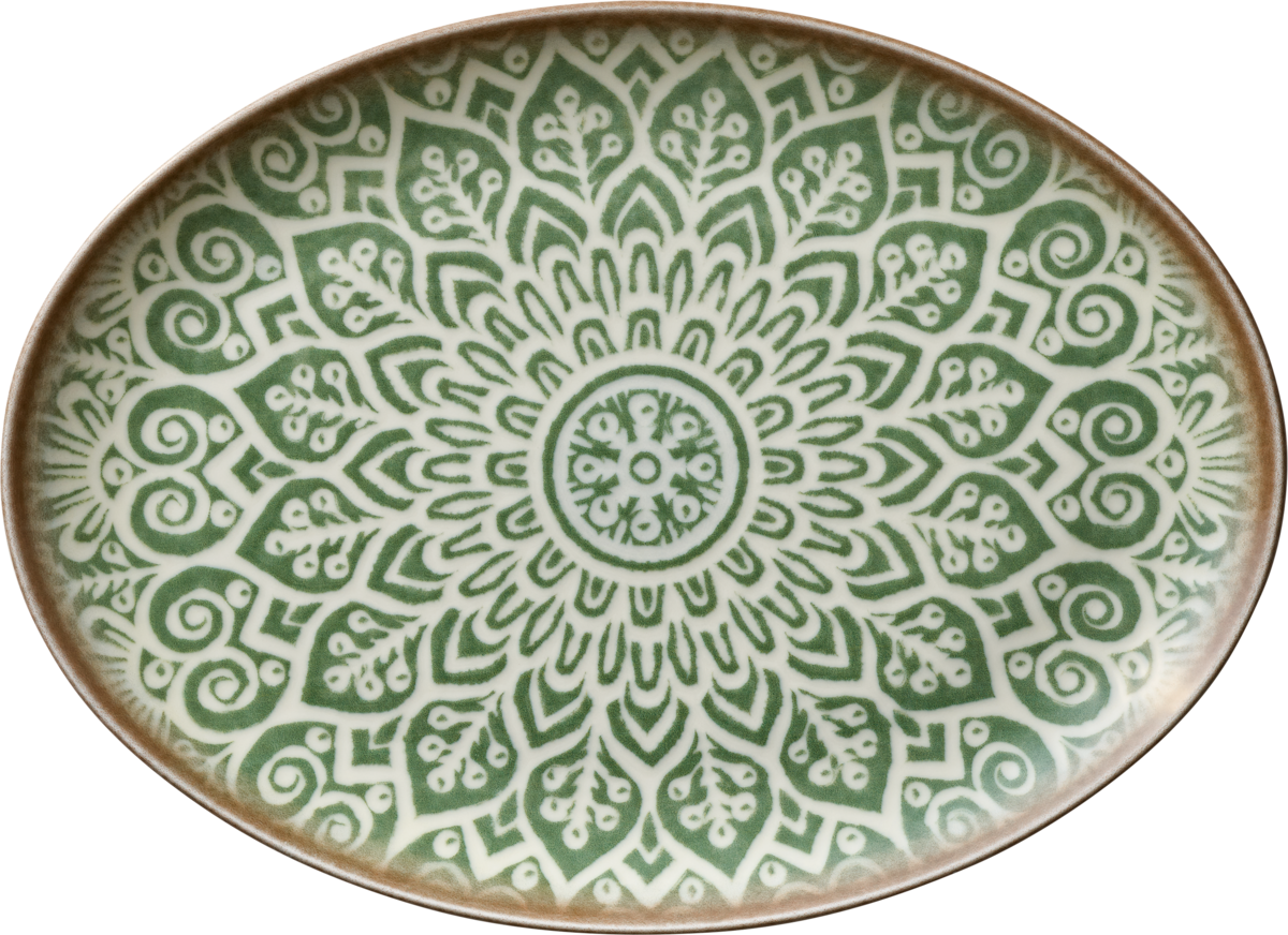 Soulmate - Platte oval coup jade 32x24cm