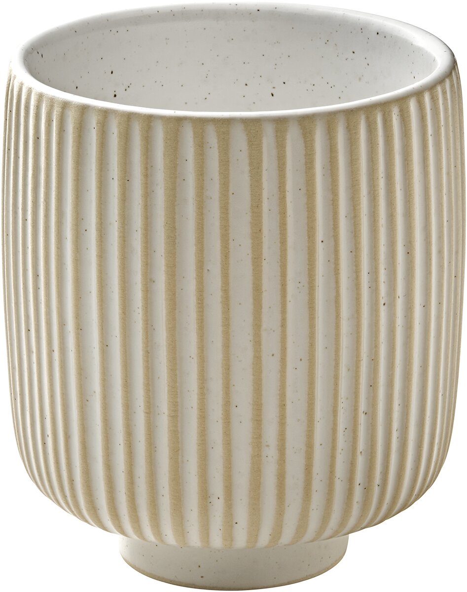 Nara White - Becher hoch Relief,  weiß, 0.30 ltr.