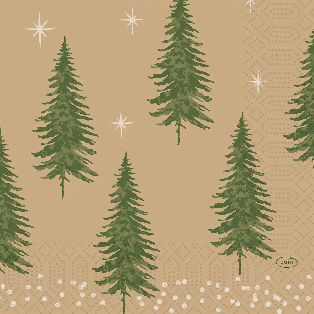 Zelltuchservietten - Humble trees, 33 x 33 cm, 3-lagig, 1/4 Falz