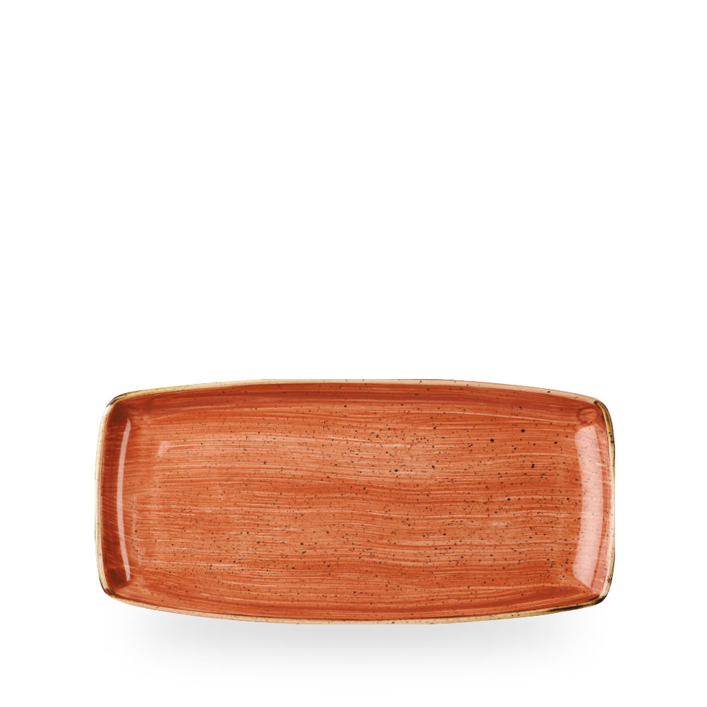 Churchill Stonecast Spiced Orange Oblong Platte . 29,5 x 15 cm