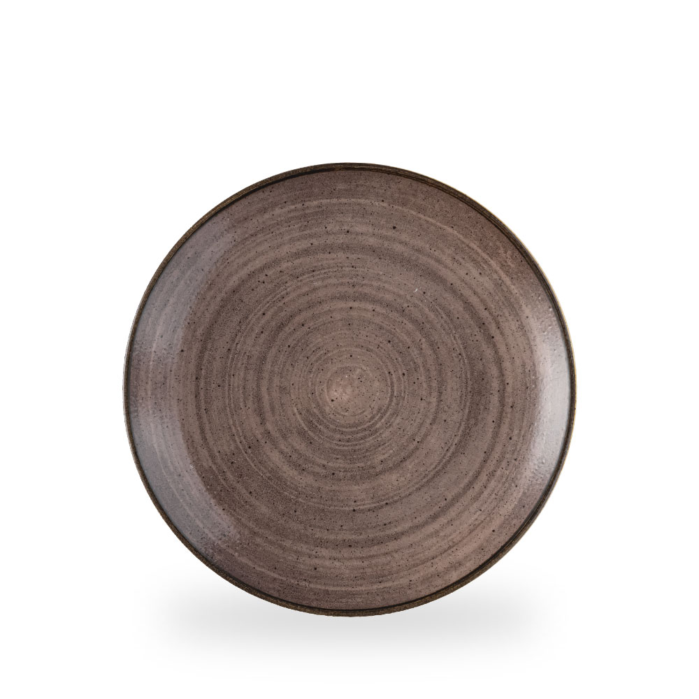 Churchill Stonecast Raw Brown Teller Flach Coup 26 cm 
