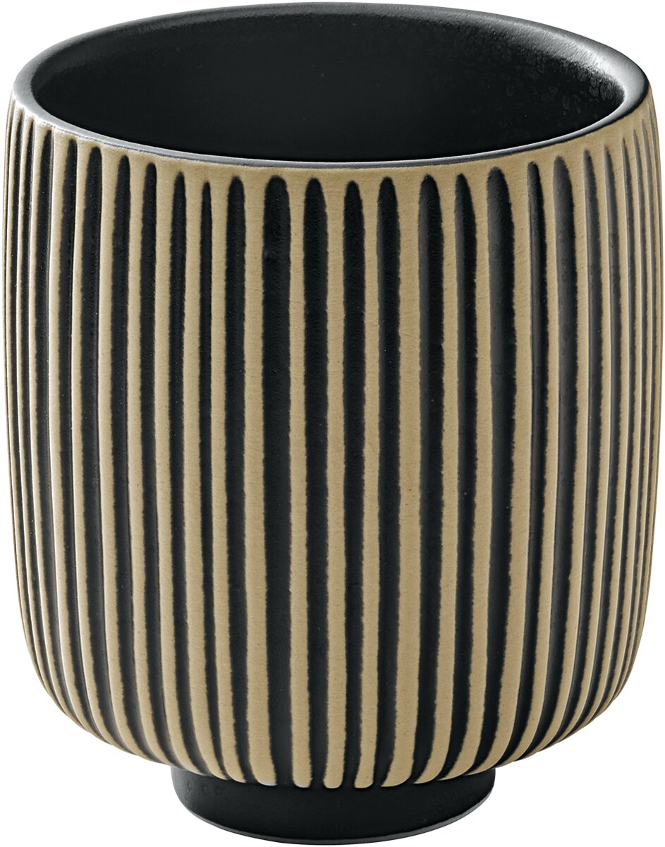 Nara Black&White - Becher hoch Relief, schwarz-weiß, 0.30 ltr.