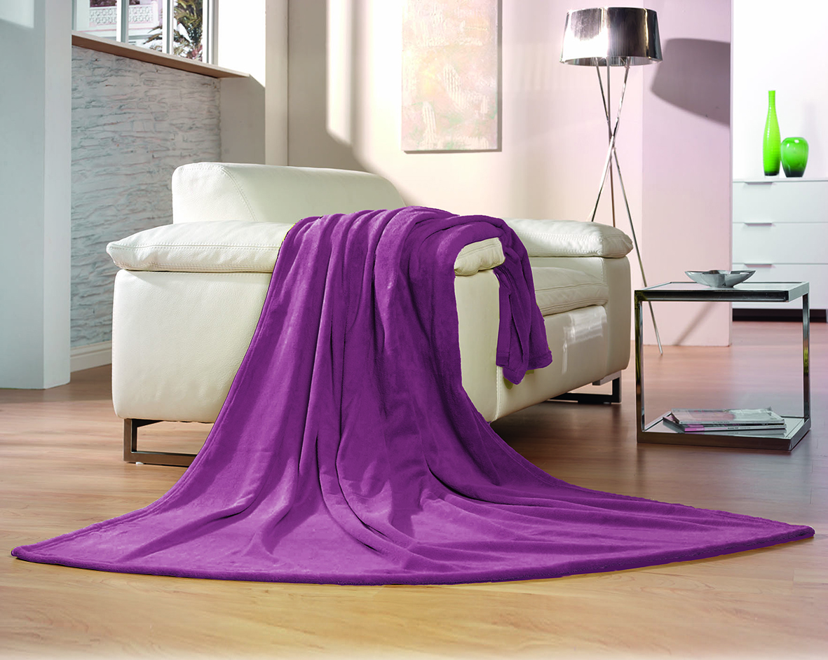 Microflauschdecke Memphis, 150 x 200 cm, beere