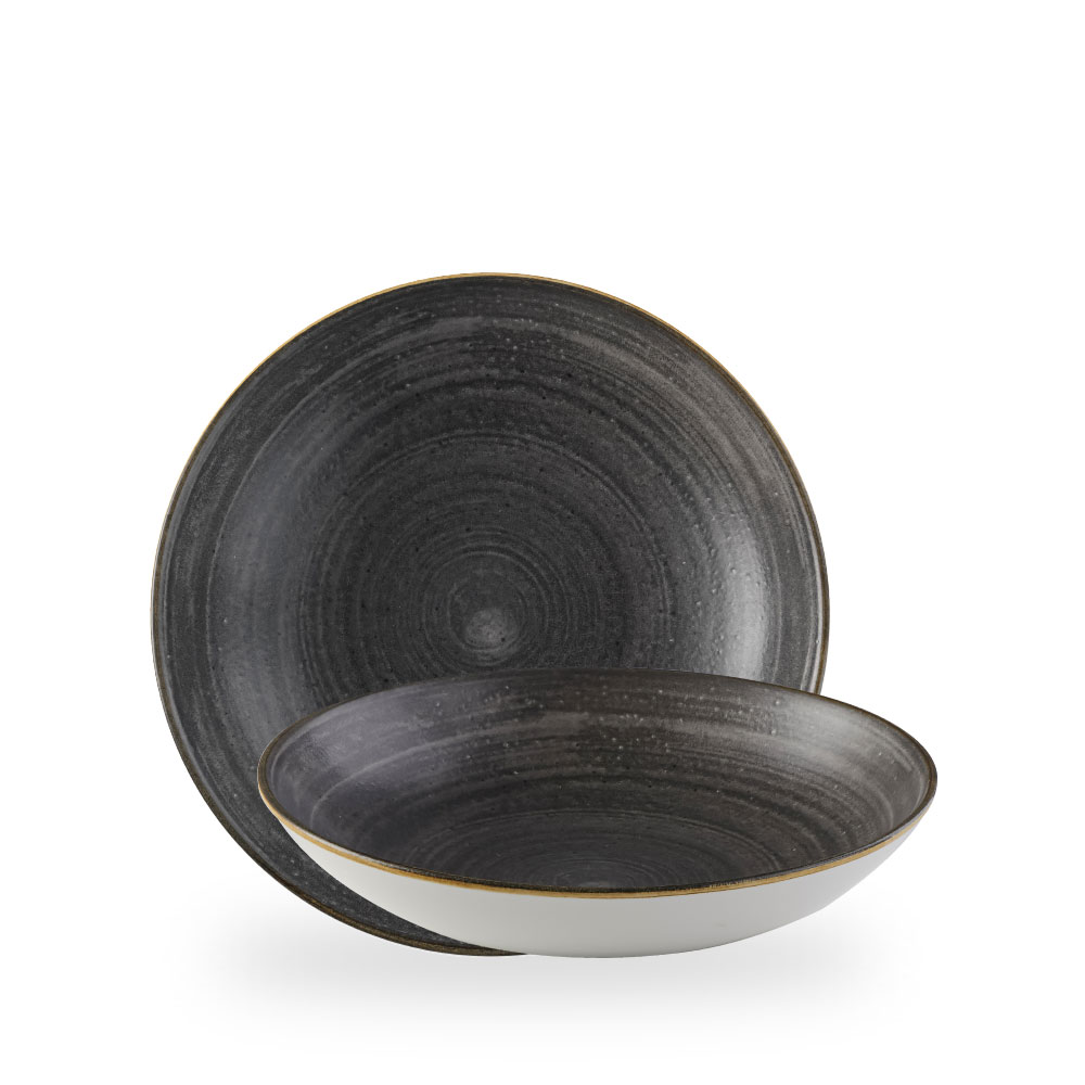 Churchill Stonecast Raw Black Teller Tief Coup 24,8 cm, 113,6 cm 