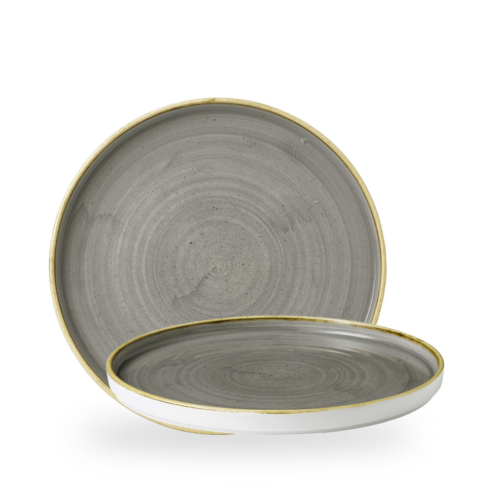 Churchill Stonecast Grey Teller Rund Mit Erhoehtem Rand 28 cm