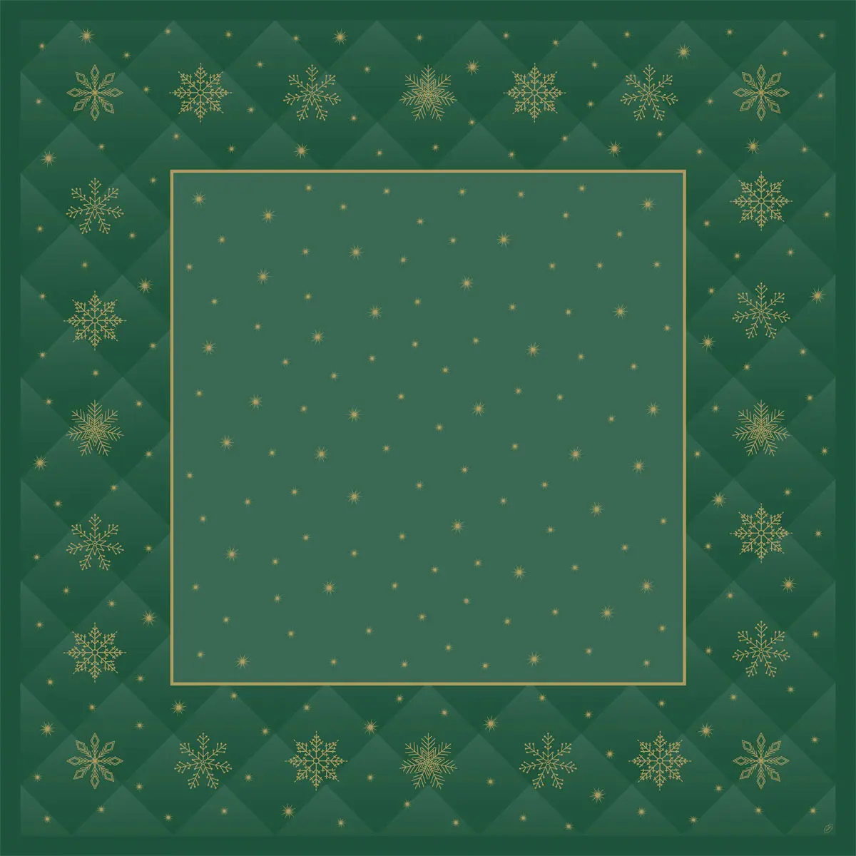 Mitteldecken BIO Dunicel - Rhombus green, 84 x 84 cm