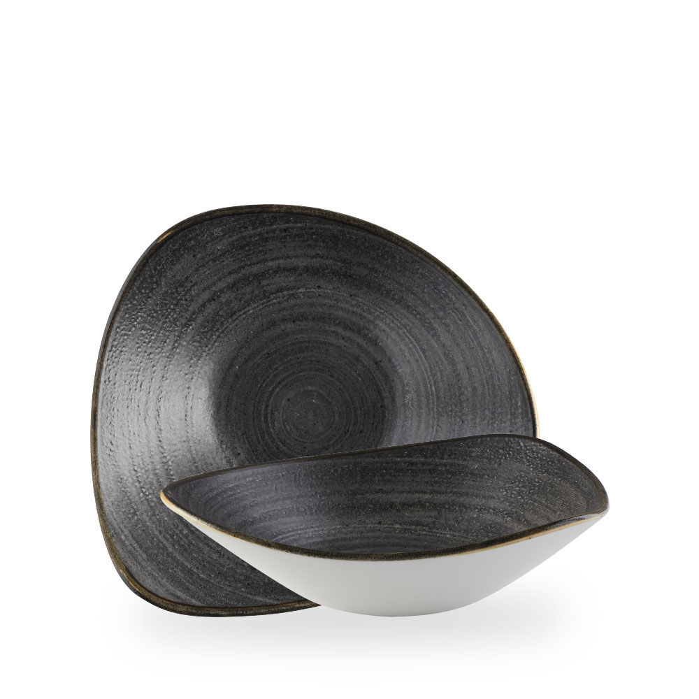 Churchill Stonecast Raw Black Bowl Dreieck. 23.5 cm, 60Cl 