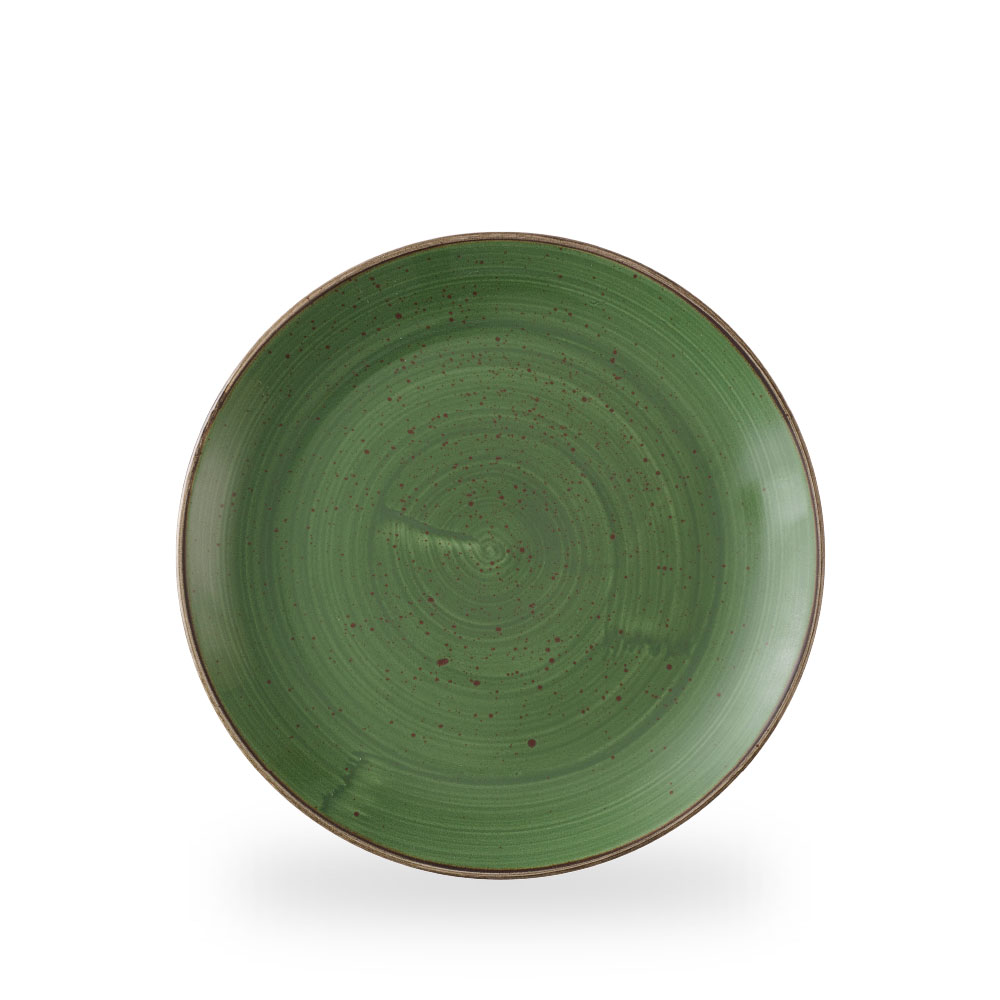Churchill Stonecast Sorrel Green Teller Flach Coup 26 cm