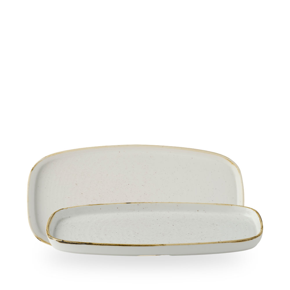 Churchill Stonecast Barley White Längliche Chefs Teller 11 5, 8 x 5 7, 8" 