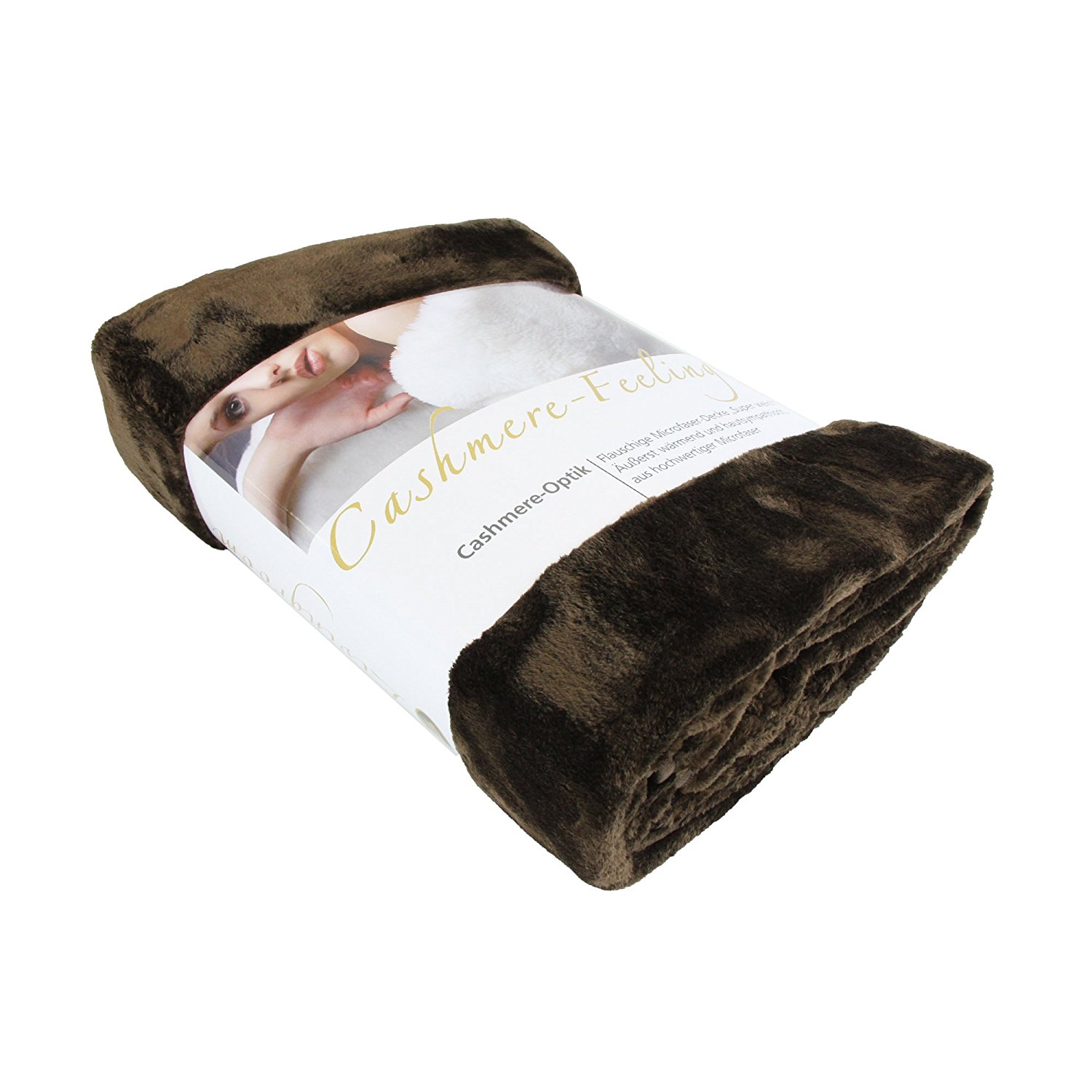Microflauschdecke Cashmere Feeling, 130 x 170 cm, schoko