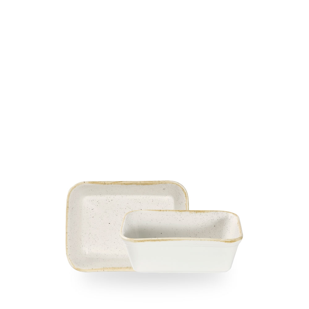 Churchill Stonecast Barley White Lasagne Rechteck. 16 x 12 x 5 cm