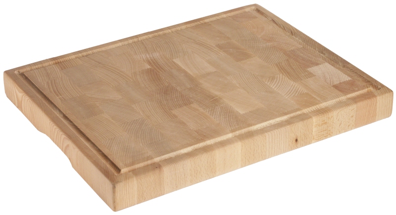 Holzschneidbrett GN 1/1, Saftrinne und Griffmulden