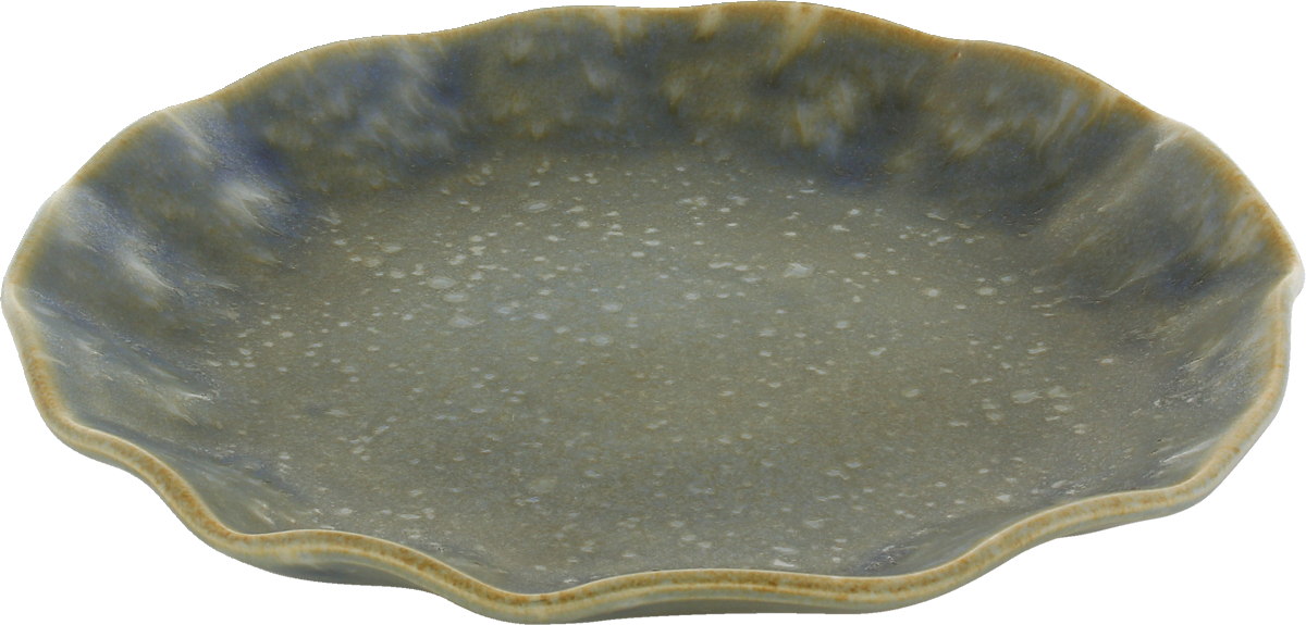 Nami - Teller flach rund olive 22cm