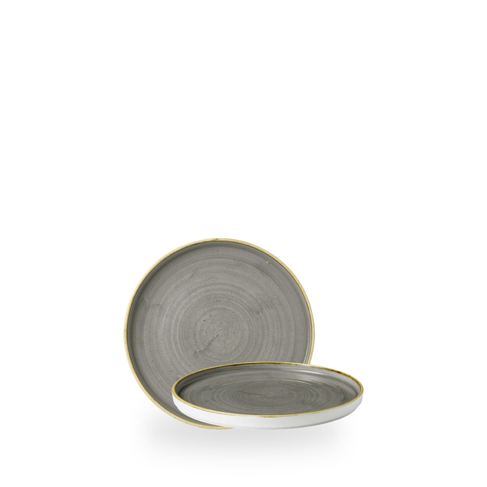 Churchill Stonecast Grey Teller Rund Mit Erhoehtem Rand 16 cm