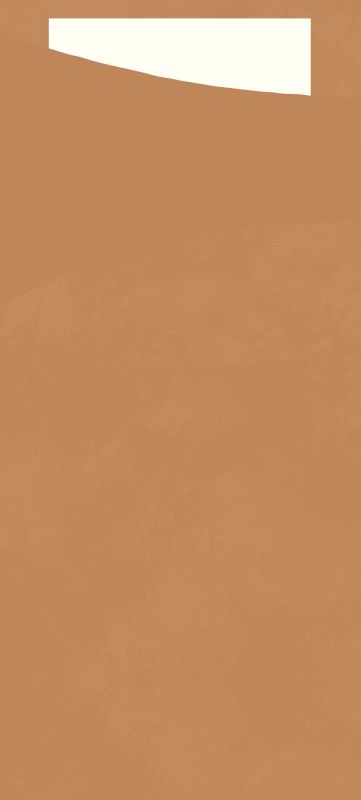 Sacchetto Zelltuch-Serviettentasche, Eco brown, Serviette weiß, 190 x 85 mm