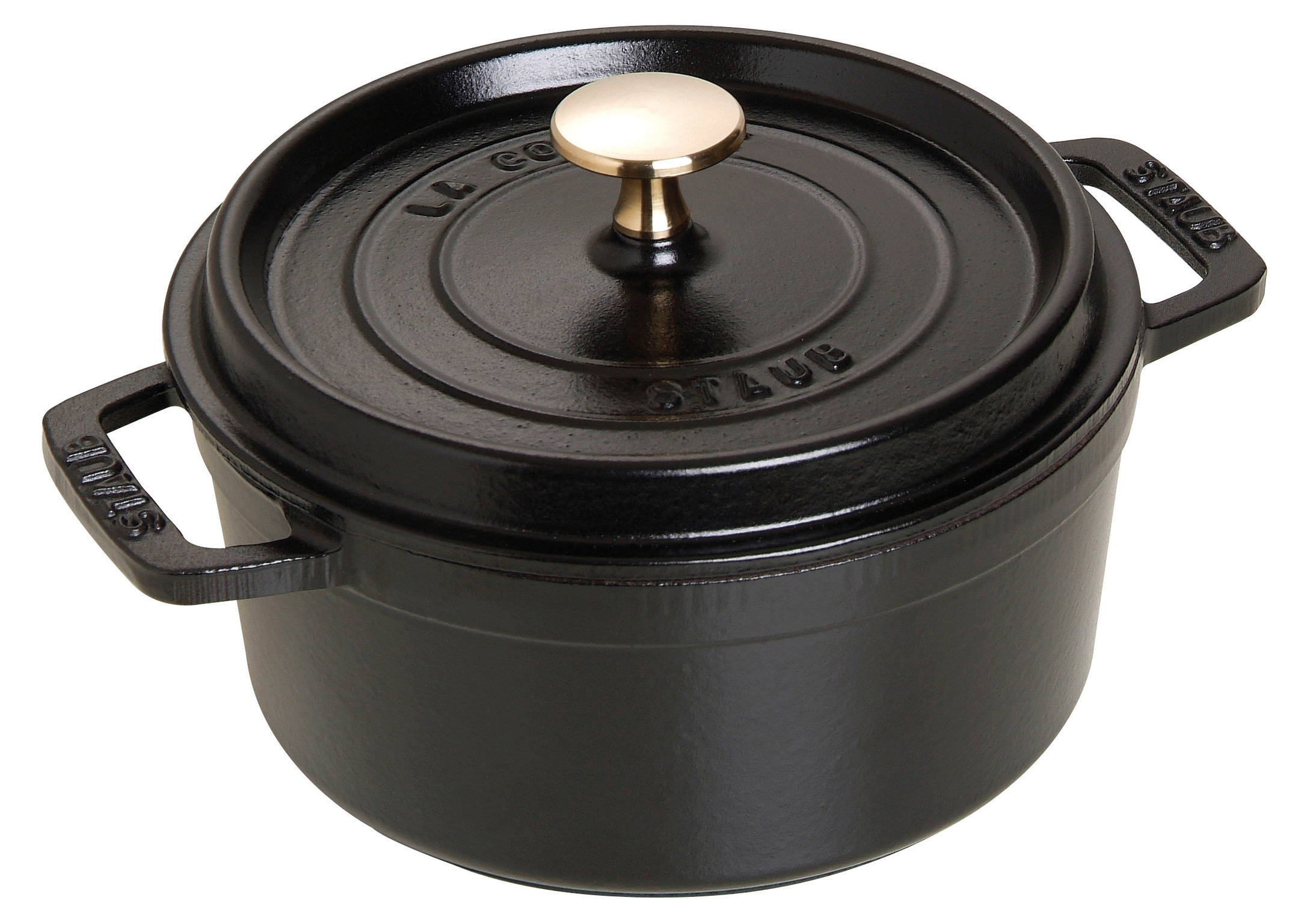 Cocotte, 18 cm, Schwarz, rund, Gusseisen
