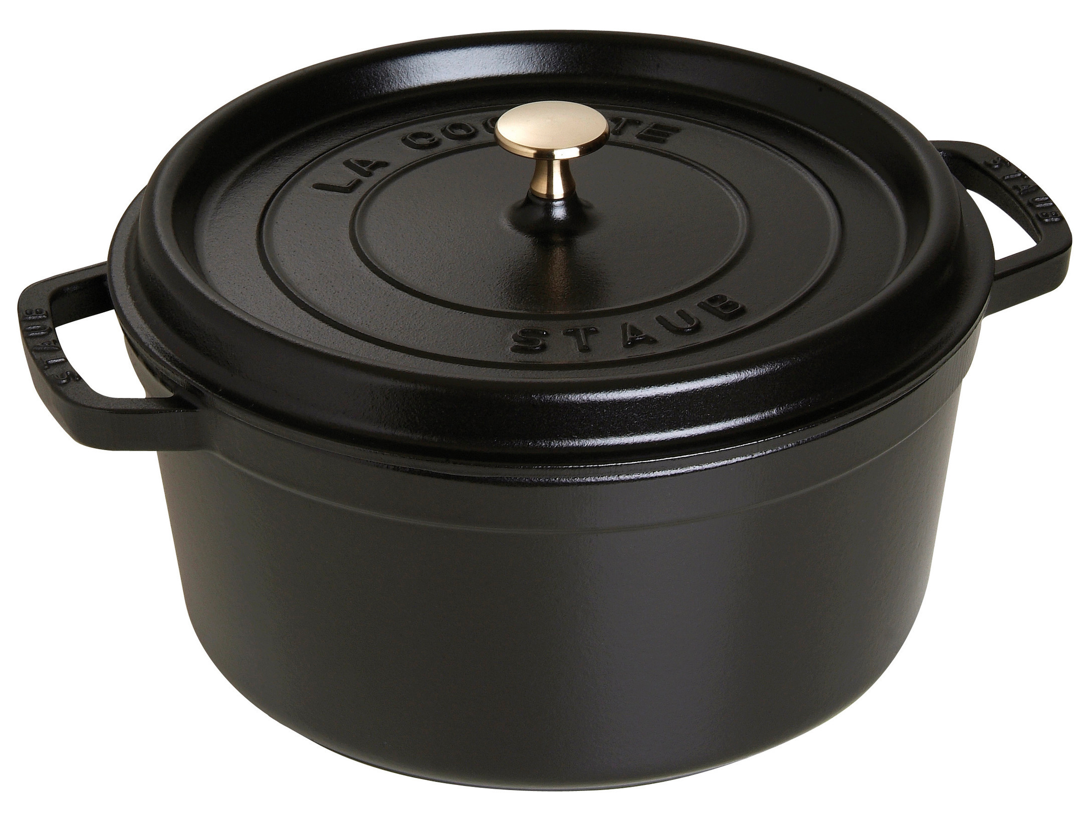 Cocotte, 28 cm, Schwarz, rund, Gusseisen