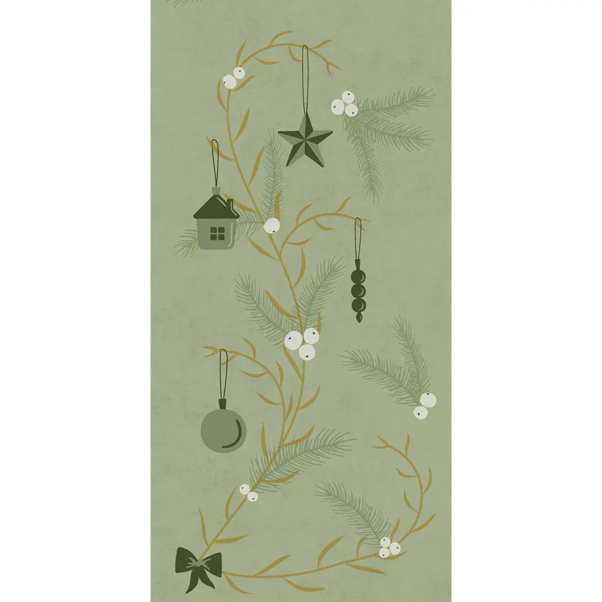 Bio Dunisoft Servietten - Noel pistachio, 40 x 40 cm, 1/8 Falz