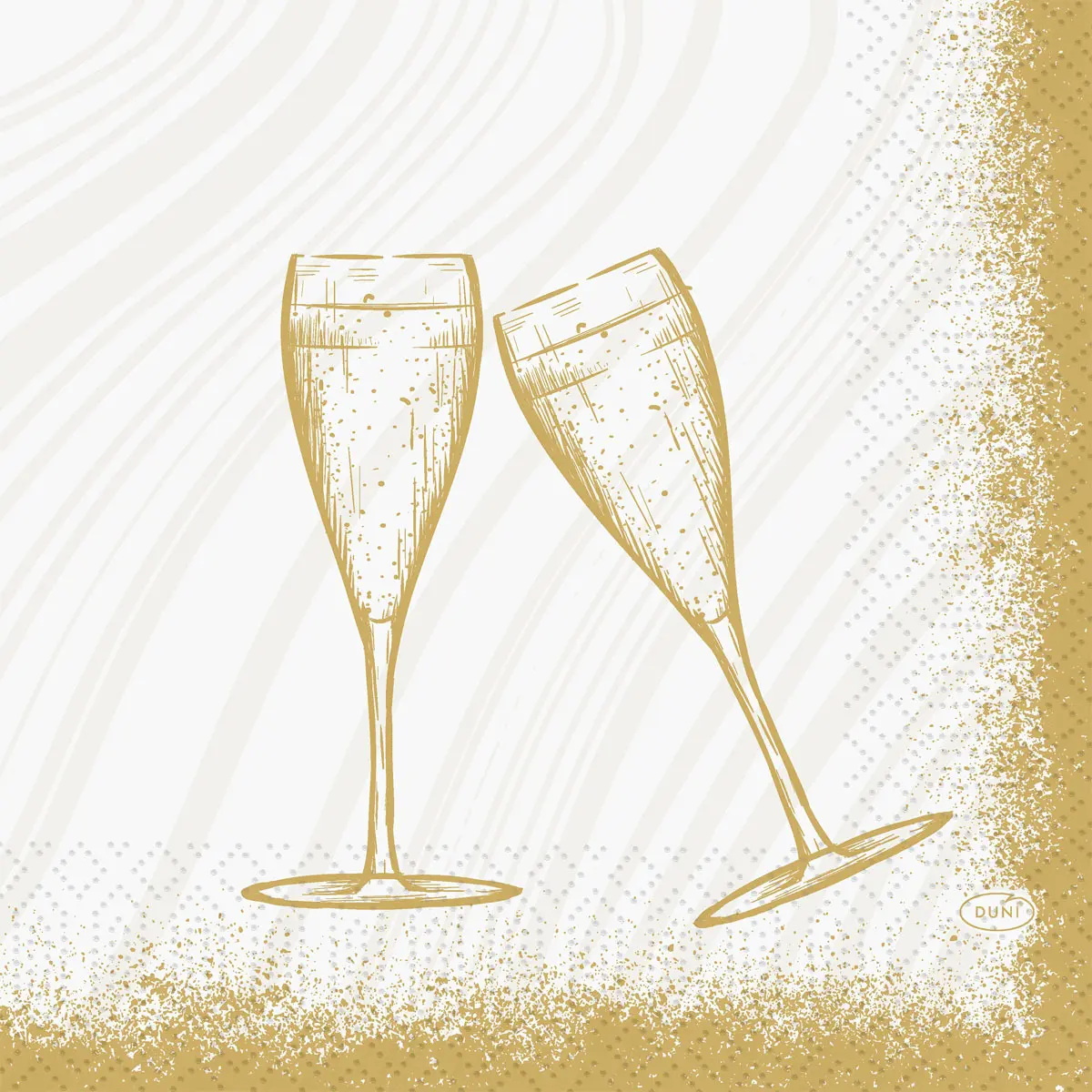 Zelltuchservietten - Sparkly cheers white, 33 x 33 cm, 3-lagig, 1/4 Falz