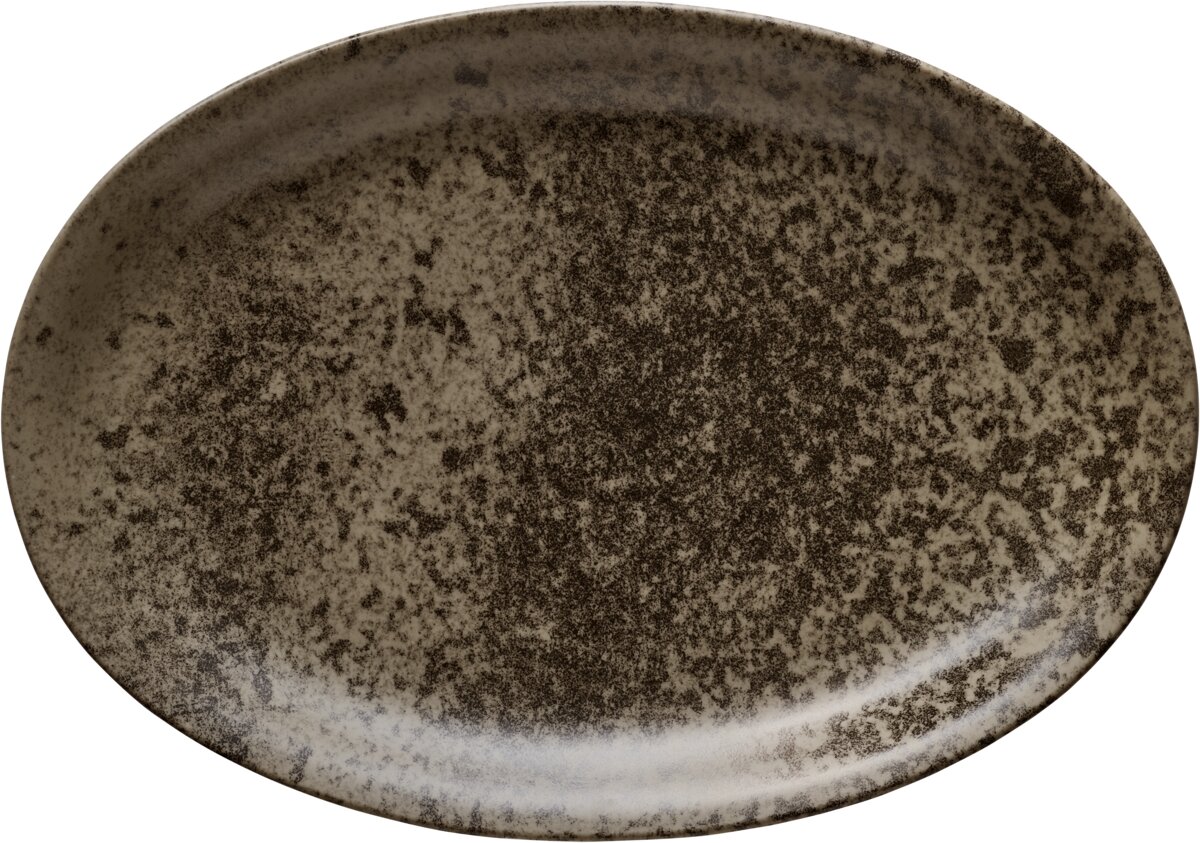 Sandstone Dark Brown - Platte oval, 37 x 27 cm
