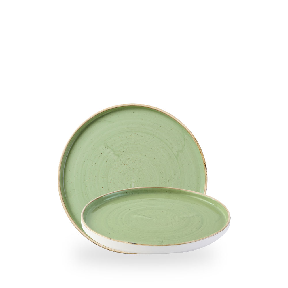 Churchill Stonecast Sage Green Teller Rund Mit Erhoehtem Rand 21 cm