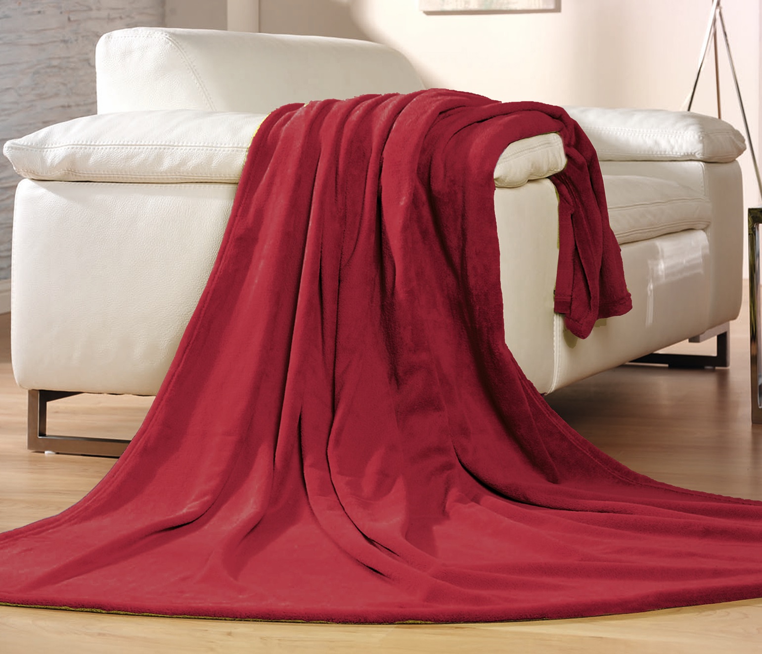 Microflauschdecke Memphis, 220 x 240 cm, Rot