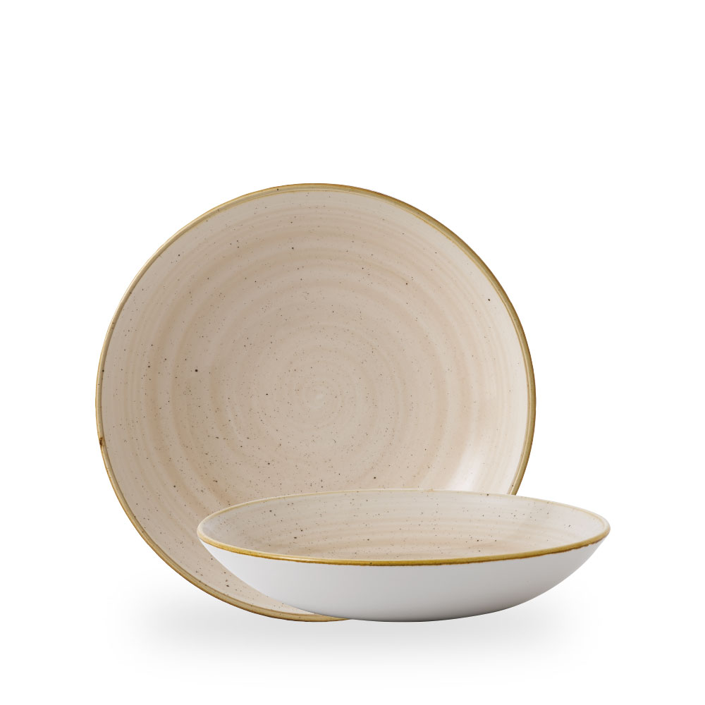 Churchill Stonecast Nutmeg Cream Teller Tief Coup 24,8 cm