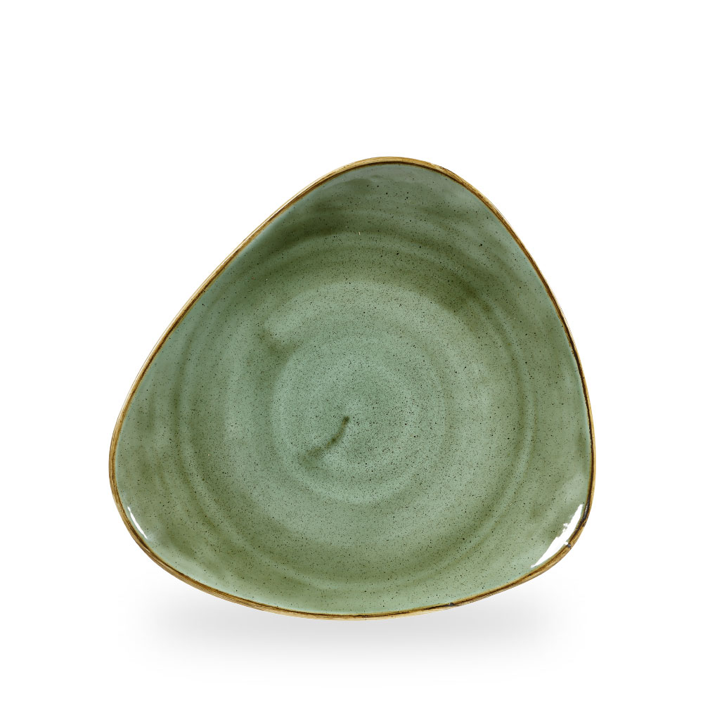 Churchill Stonecast Samphire Green Teller Dreieck. 26.5 cm