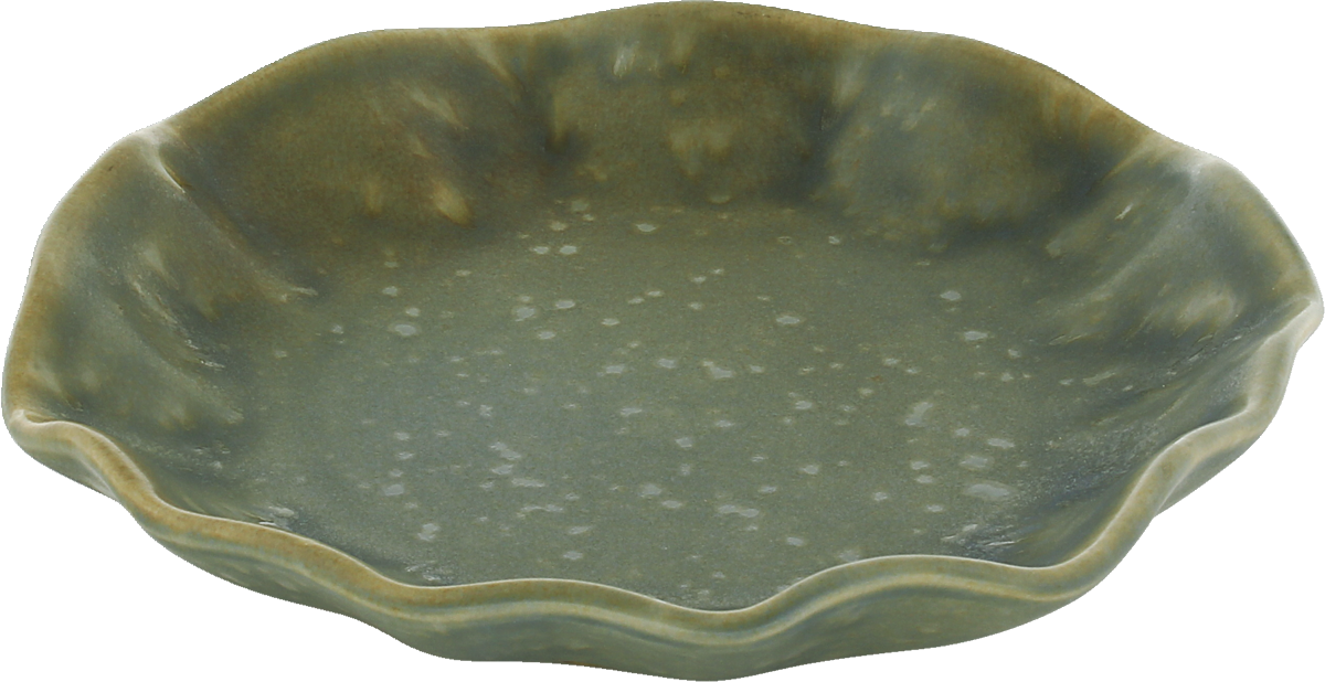 Nami - Teller flach rund olive 16cm