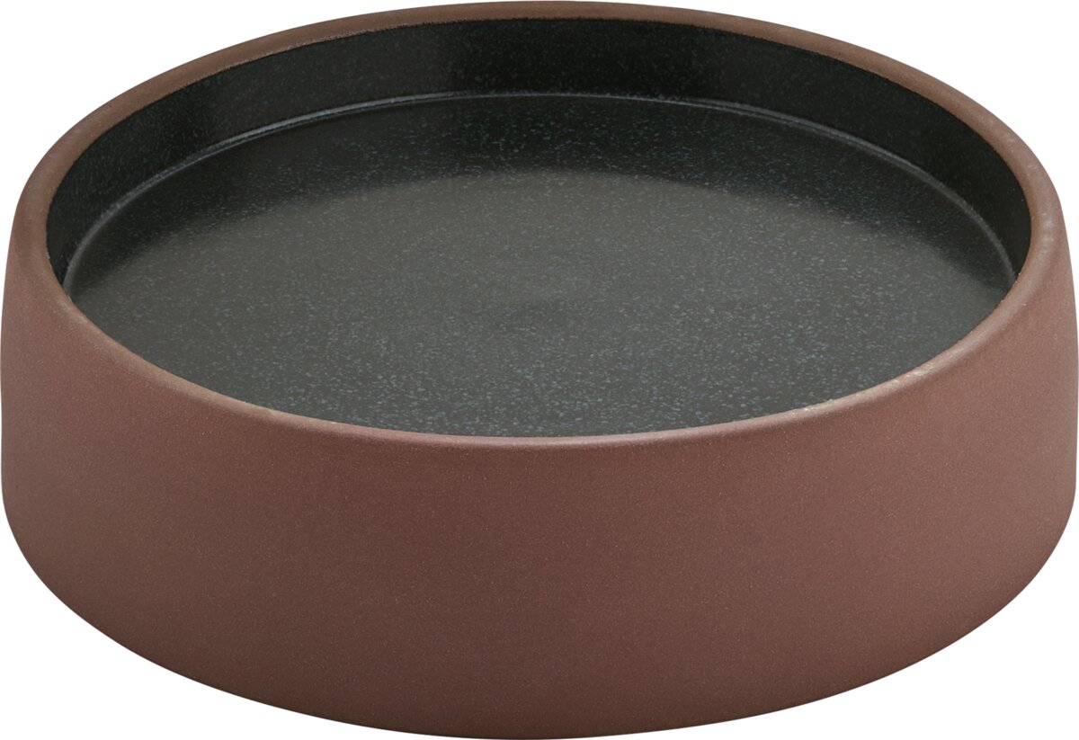 2in1 Braun-Schwarz - Teller flach, tief rund 16 cm