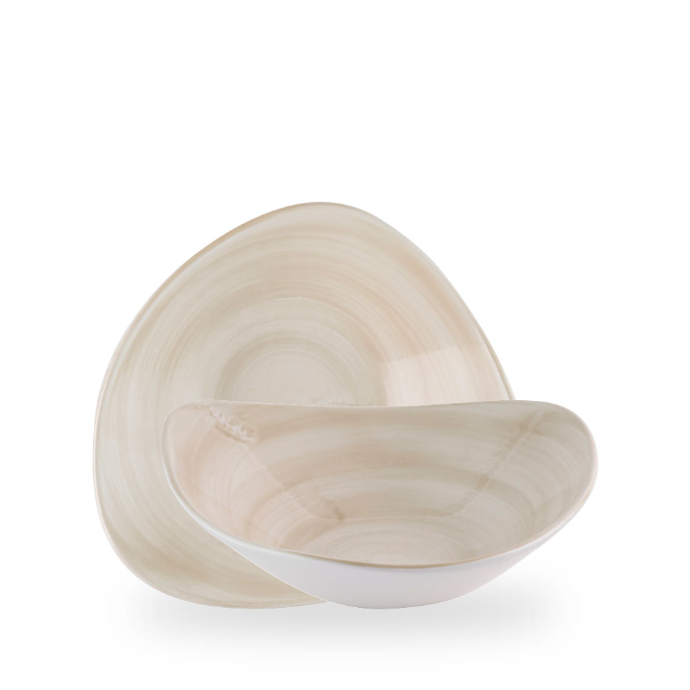 Churchill Stonecast Canvas Natural Teller Tief Dreieckig 23,5 cm