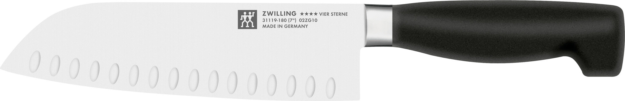 Santoku mit Kullen, 18 cm, no-color