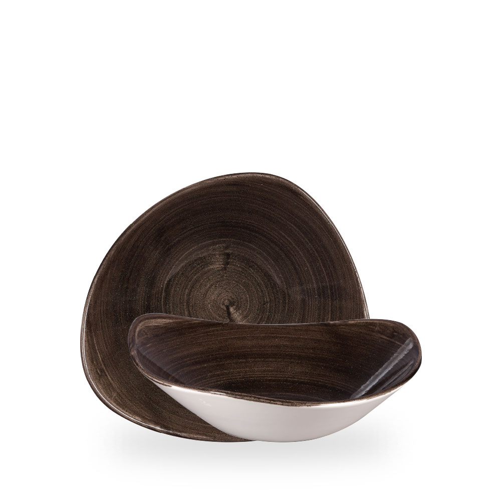 Churchill Stonecast Patina Iron Black Bowl Dreieck.23,5 cm, 60Cl