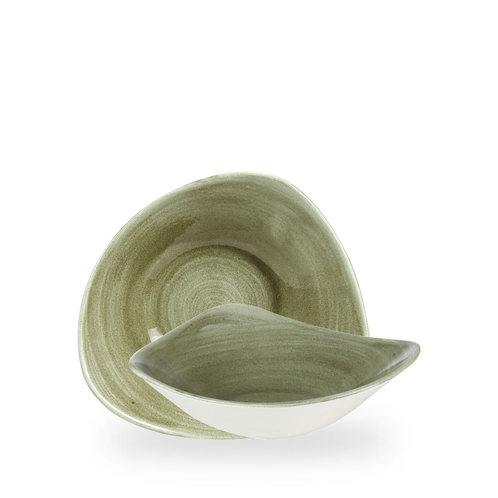 Churchill Stonecast Patina Burnished Green Bowl Dreieck.23,5 cm, 60Cl