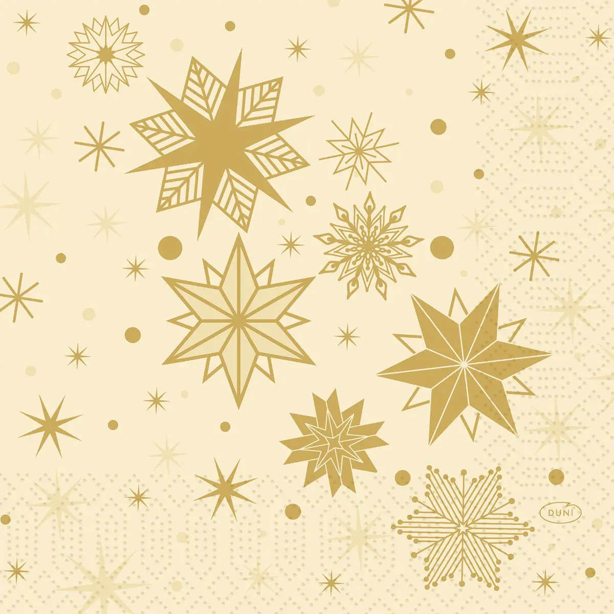 Zelltuchservietten - Stargazing Cream, 33 x 33 cm, 3-lagig, 1/4 Falz