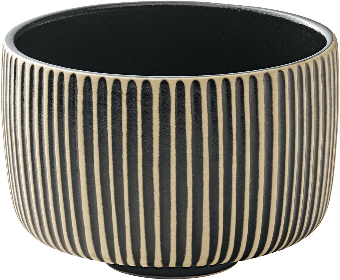 Nara Black&White - Becher nieder Relief, schwarz-weiß, 0.30 ltr.