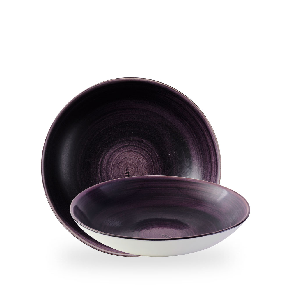Churchill Stonecast Patina Deep Purple Teller Tief Coup 24.8 cm