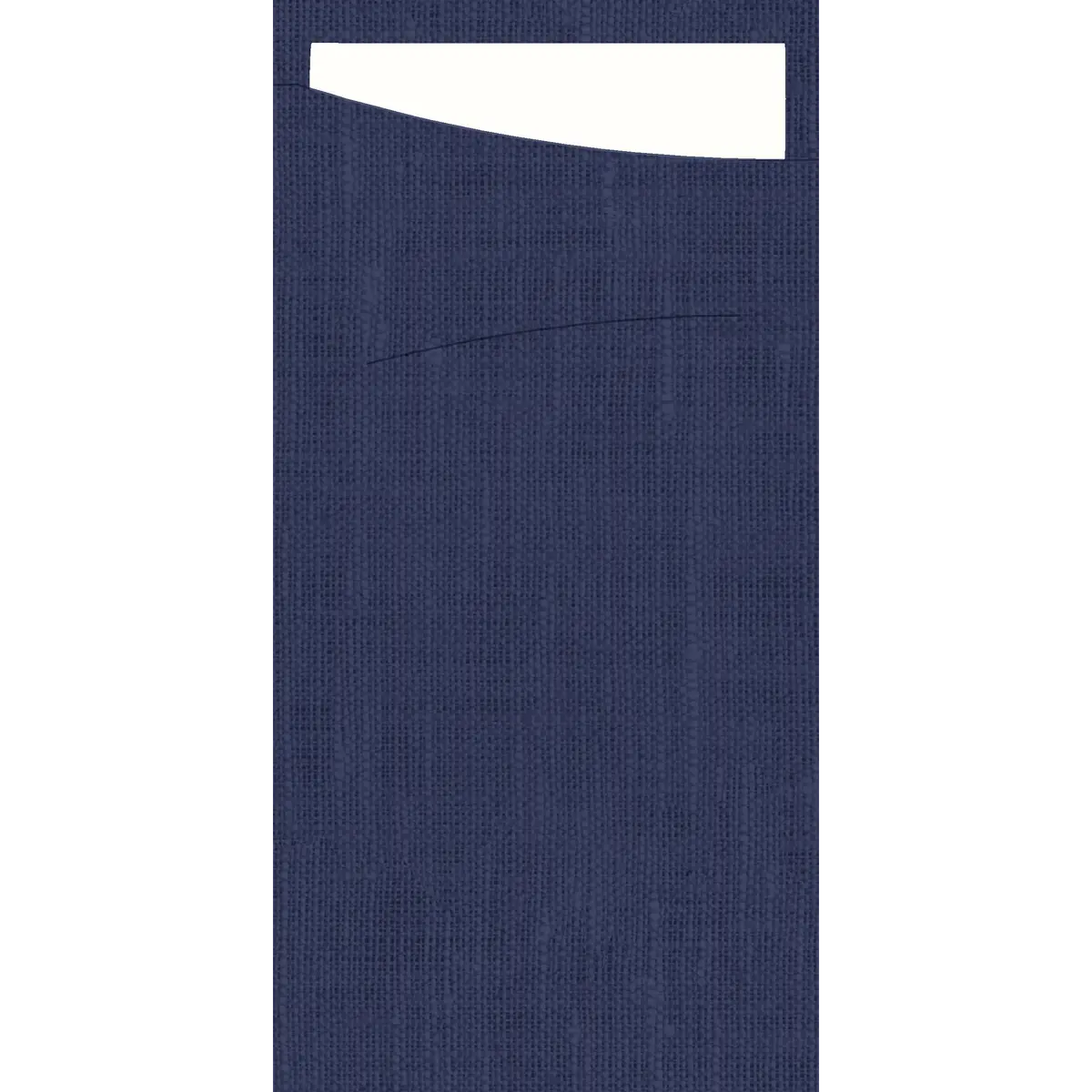 Sacchetto BIO Dunisoft, dunkelblau, Serviette weiß, 230 x 115 mm