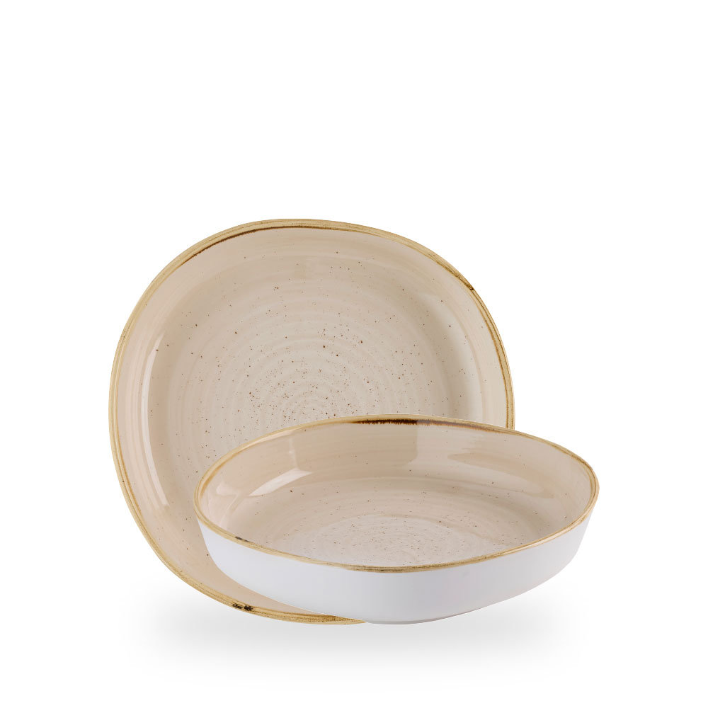 Churchill Stonecast Nutmeg Cream Teller Tief Mit Steilrand Organic 23 cm