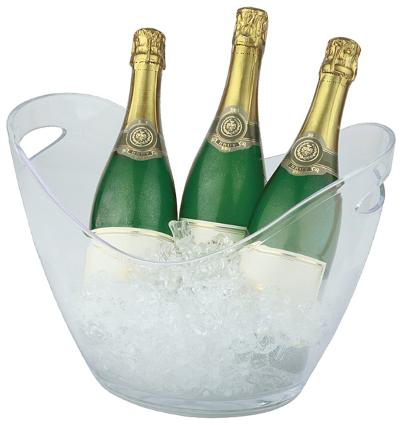 Wein- / Sektkühler oval, 35 x 27 cm, 6 ltr., glasklar
