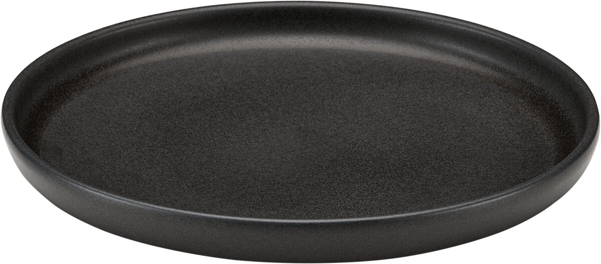 Elements Black - Teller flach rund, schwarz, 22 cm