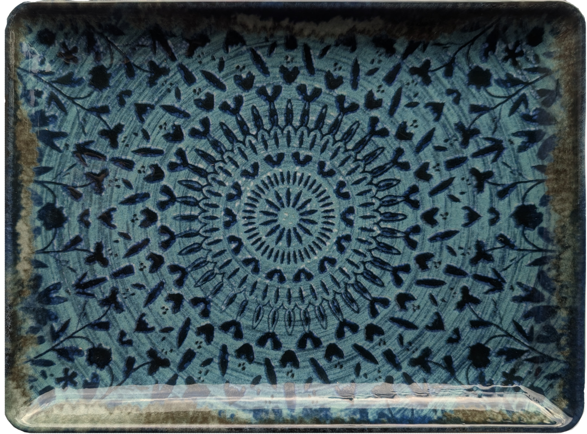 Mirage - Platte rechteckig indigo 23x17cm