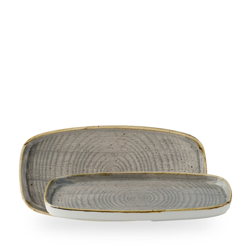 Churchill Stonecast Grey Grau Längliche Chefs Teller 11 5, 8 x 5 7, 8" 